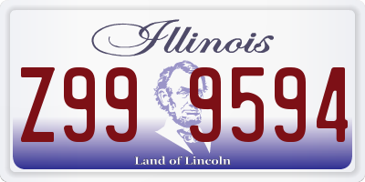 IL license plate Z999594