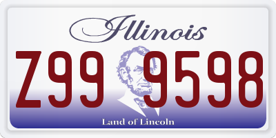 IL license plate Z999598