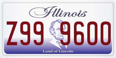 IL license plate Z999600