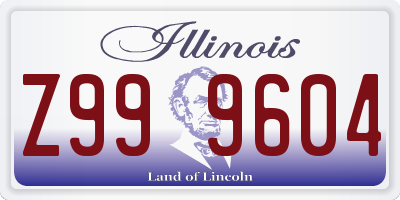 IL license plate Z999604