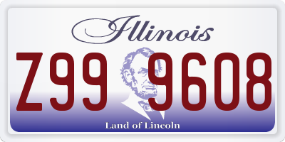 IL license plate Z999608