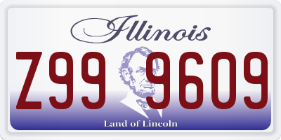 IL license plate Z999609