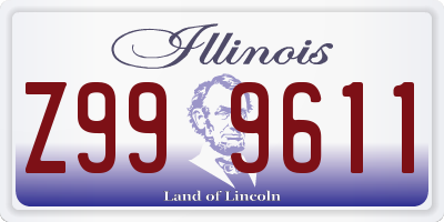 IL license plate Z999611