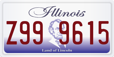 IL license plate Z999615