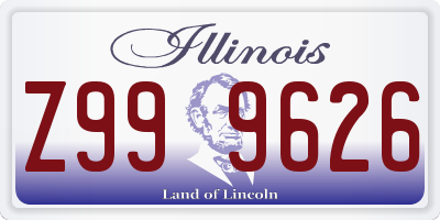 IL license plate Z999626