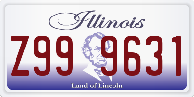 IL license plate Z999631