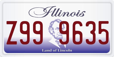 IL license plate Z999635