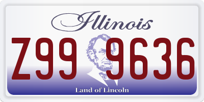 IL license plate Z999636