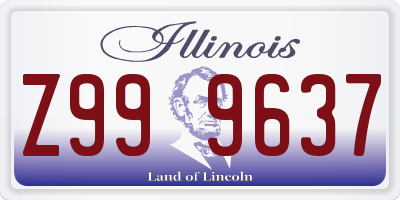 IL license plate Z999637