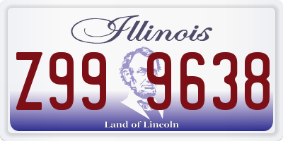 IL license plate Z999638