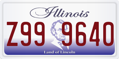 IL license plate Z999640