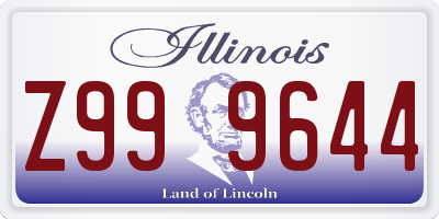 IL license plate Z999644