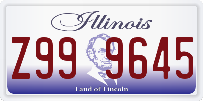 IL license plate Z999645