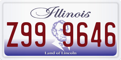 IL license plate Z999646