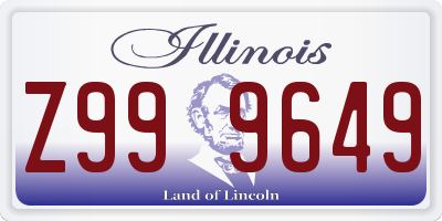 IL license plate Z999649