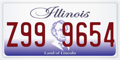 IL license plate Z999654