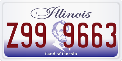 IL license plate Z999663