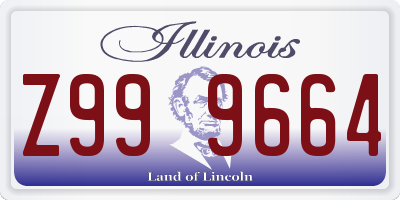 IL license plate Z999664