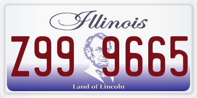 IL license plate Z999665