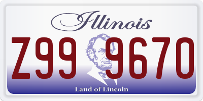 IL license plate Z999670