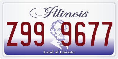 IL license plate Z999677