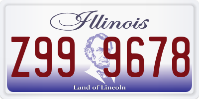 IL license plate Z999678