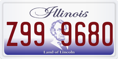 IL license plate Z999680