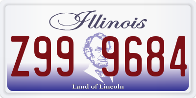 IL license plate Z999684