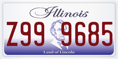 IL license plate Z999685
