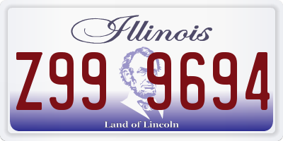 IL license plate Z999694