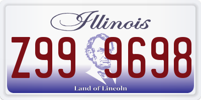 IL license plate Z999698