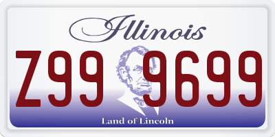 IL license plate Z999699