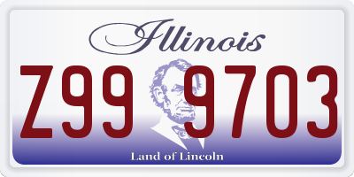 IL license plate Z999703