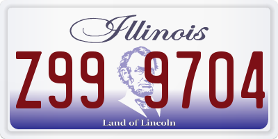 IL license plate Z999704