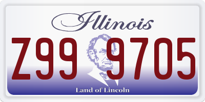 IL license plate Z999705