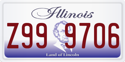 IL license plate Z999706