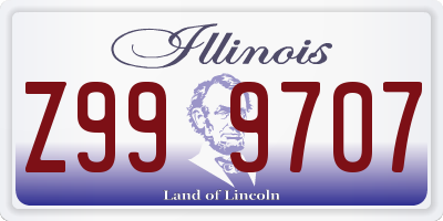 IL license plate Z999707