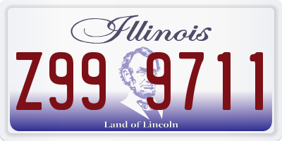 IL license plate Z999711