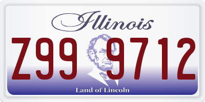 IL license plate Z999712