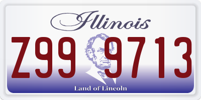 IL license plate Z999713