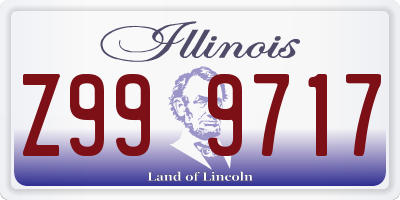 IL license plate Z999717