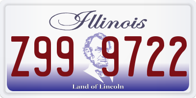 IL license plate Z999722