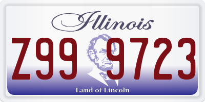 IL license plate Z999723