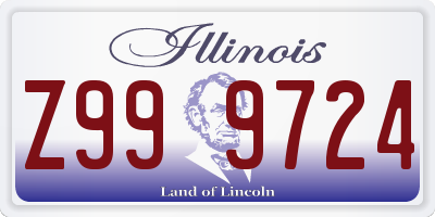 IL license plate Z999724