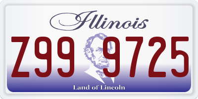 IL license plate Z999725