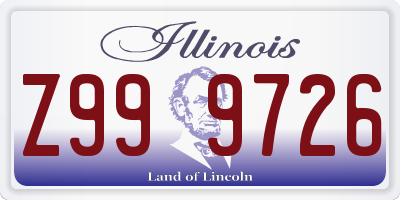 IL license plate Z999726