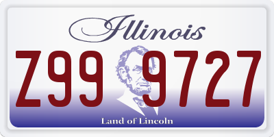 IL license plate Z999727