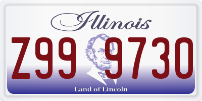 IL license plate Z999730