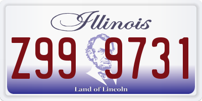 IL license plate Z999731