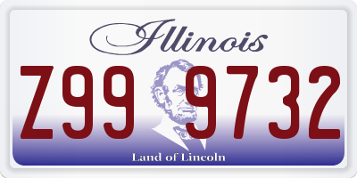 IL license plate Z999732